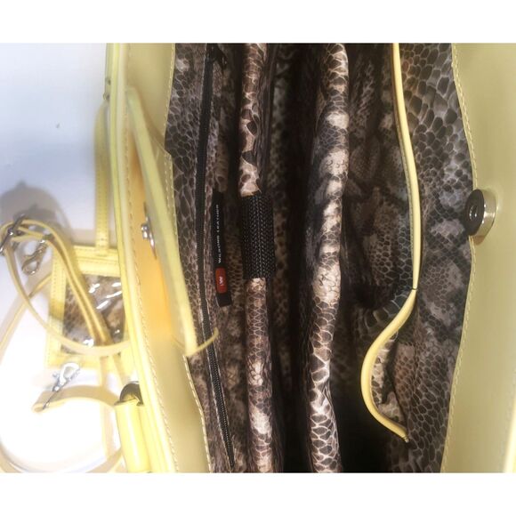 Wilson’s Yellow Genuine Leather Tote Bag Size Large - Picture 10 of 11